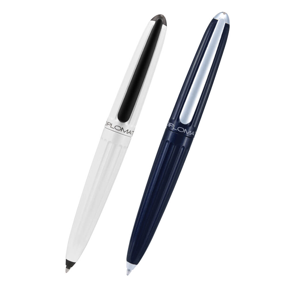 公式 ディプロマット アエロ  パールホワイト ミッドナイトブルー ボールペン