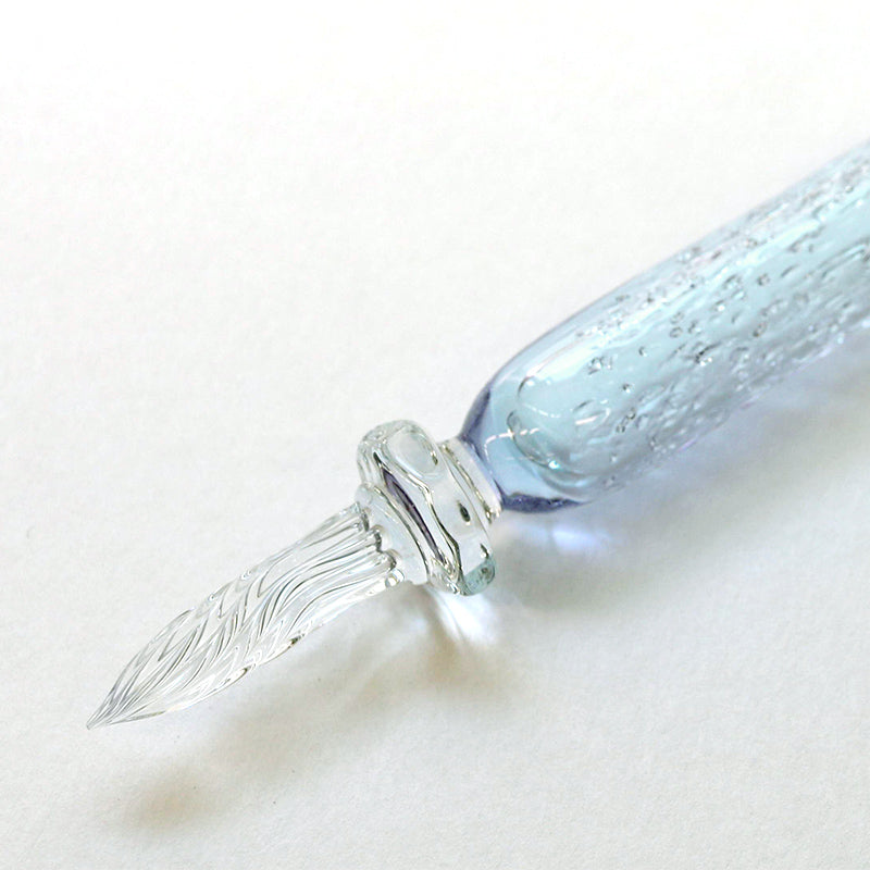 ガラス工房 まつぼっくり ツブツブ  クリアブルー ガラスペン