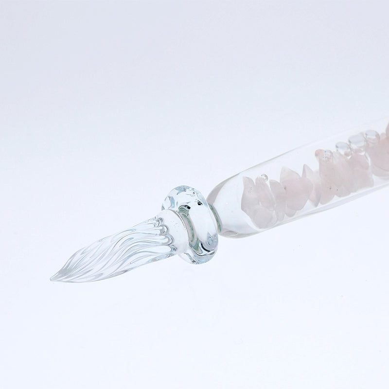 【当店限定】ガラス工房 まつぼっくり ストームグラス+ ローズクォーツ ガラスペン