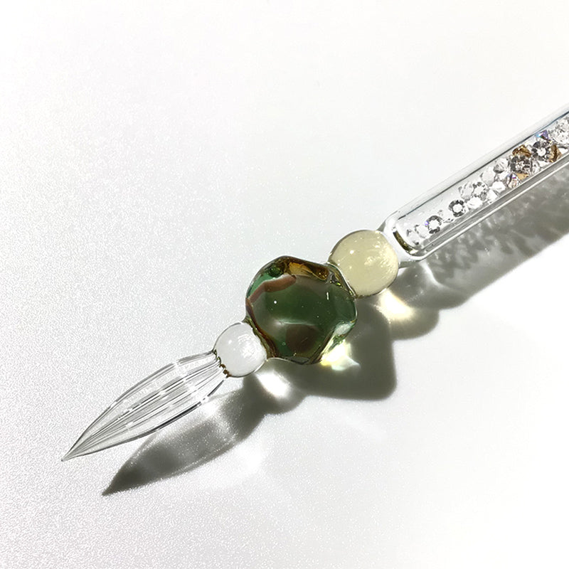 グラスカオリア, glasskaoria, ジュエル , jewel , イエロー, yellow ,ガラスペン,  glass dip pen
