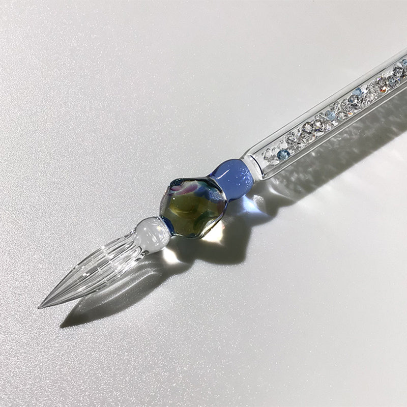 グラスカオリア, glasskaoria ,ジュエル , jewel , ブルー, blue , ガラスペン,  glass dip pen