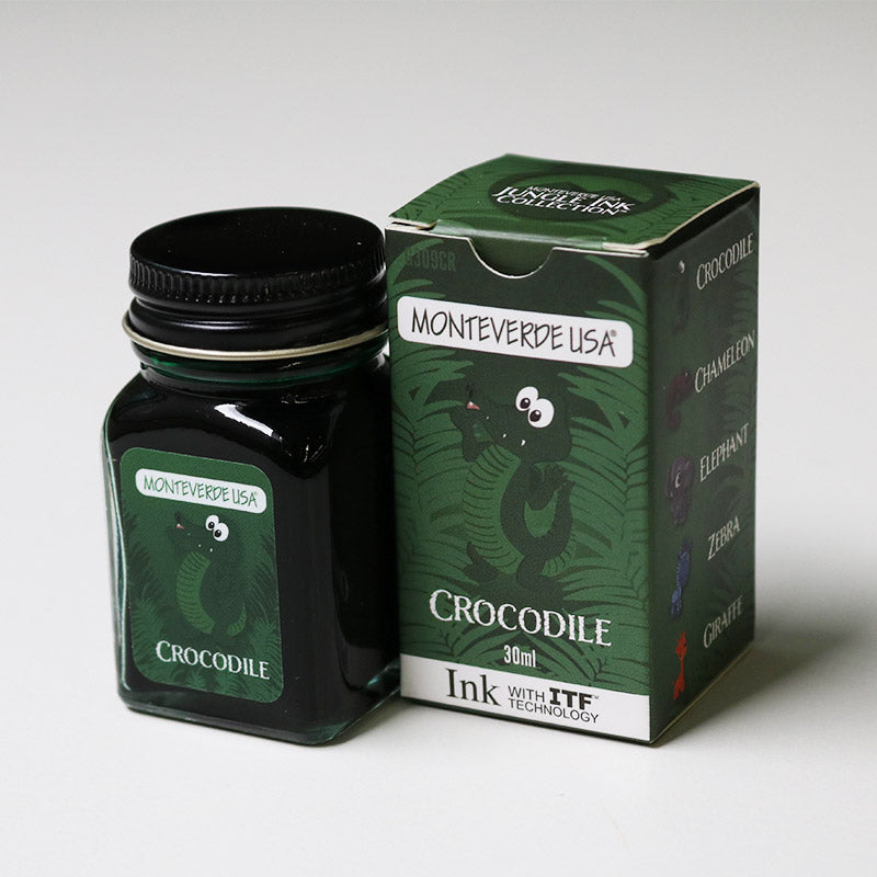 モンテベルデ ミニボトルインク ジャングルシリーズ クロコダイル(グリーン)G309CR インク
