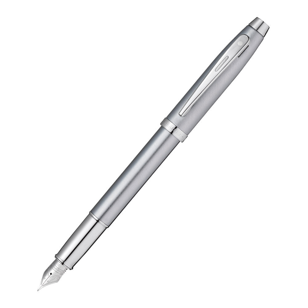 Official Schafer 100 Brushed Chrome Fountain Pen