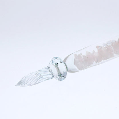 【当店限定】ガラス工房 まつぼっくり　ストームグラス＋　ローズクォーツ　ガラスペン