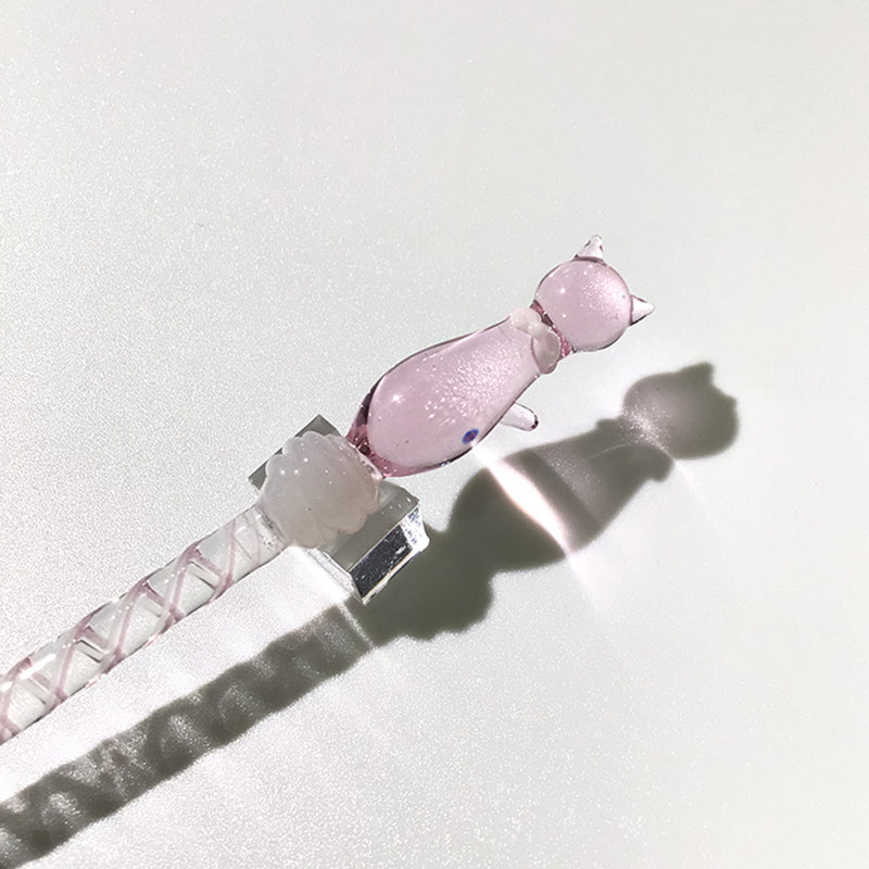 グラスカオリア にゃんこペン ピンク ガラスペン – PellePennaペンショップ