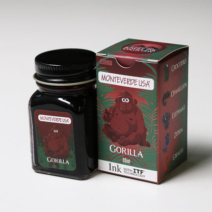 モンテベルデ　ミニボトルインク　ジャングルシリーズ　ゴリラ（レッド）G309GO　インク
