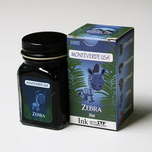 画像をギャラリービューアに読み込む, モンテベルデ　ミニボトルインク　ジャングルシリーズ　ゼブラ（ブルー）G309ZE　インク
